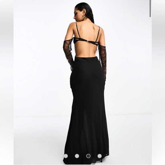 ASOS DESIGN Corset Detail Cold Shoulder Maxi Dress - Picture 3 of 4